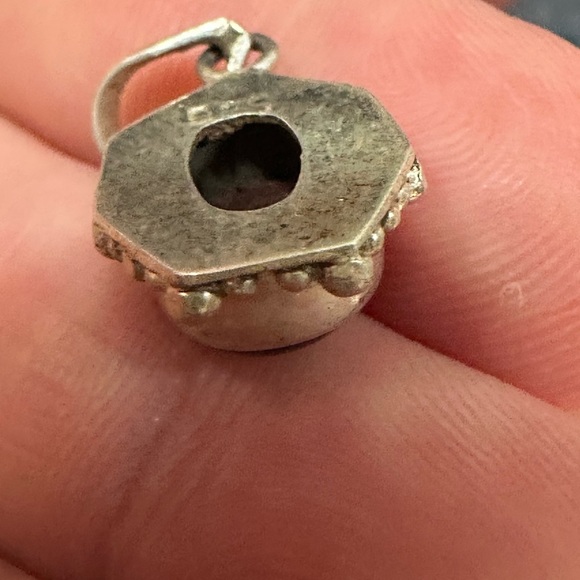 DARK purple cabuchon style 925 silver pendant - Picture 5 of 10